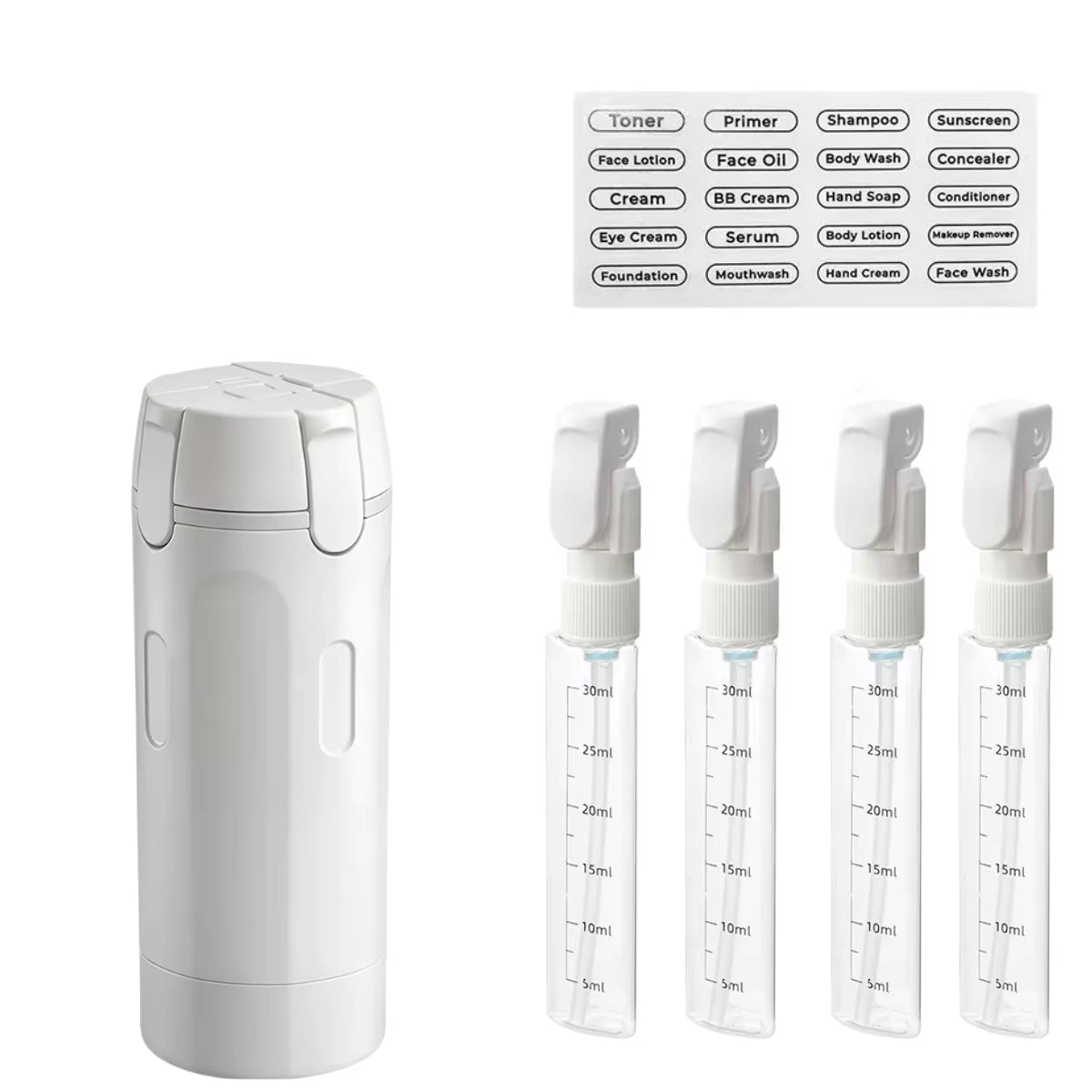 4 In1 Travel Dispenser Bottle Refillable Bottles Leakproof Travel Container for Perfume Shampoo Lotion Portable Travel Storage