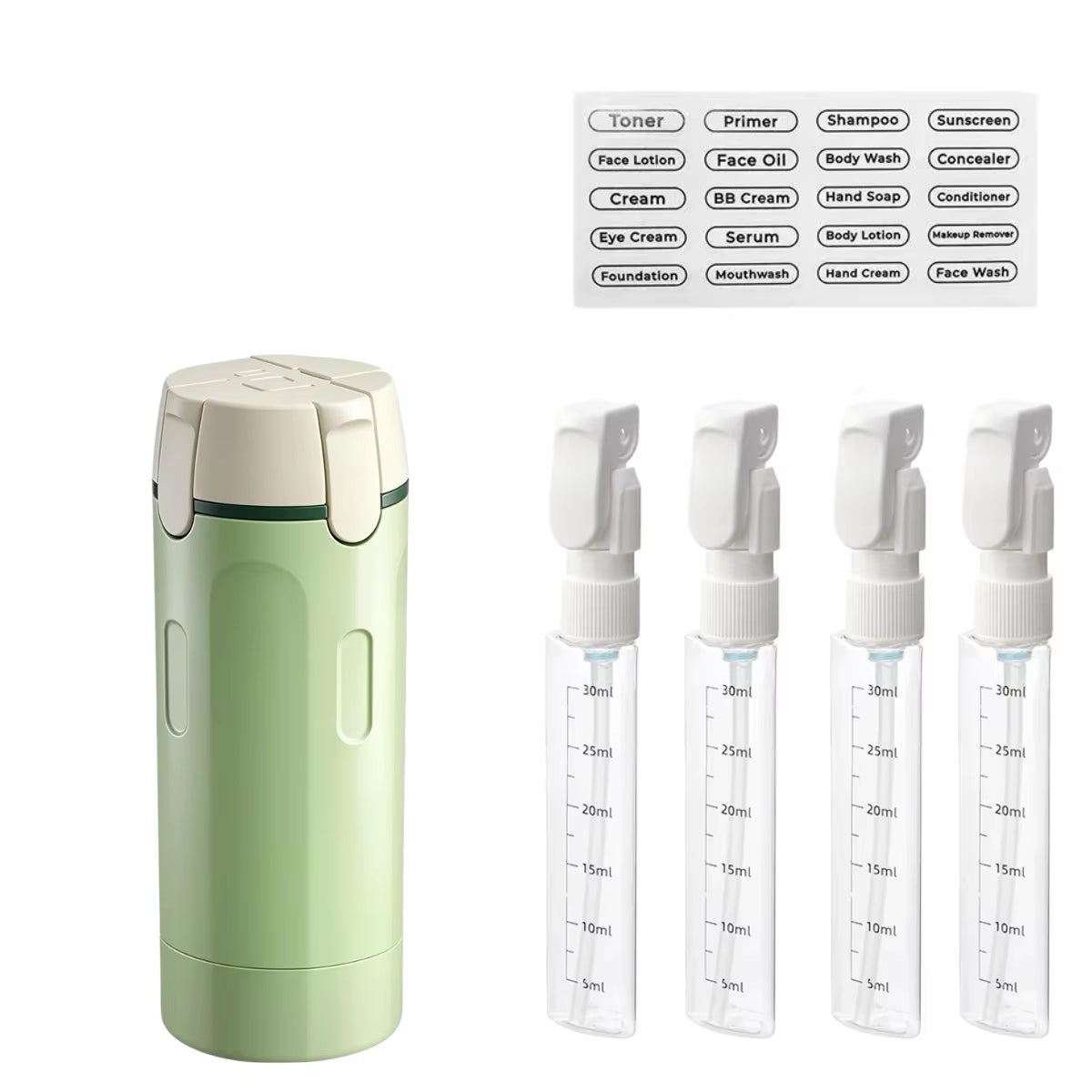 4 In1 Travel Dispenser Bottle Refillable Bottles Leakproof Travel Container for Perfume Shampoo Lotion Portable Travel Storage