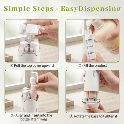 4 In1 Travel Dispenser Bottle Refillable Bottles Leakproof Travel Container for Perfume Shampoo Lotion Portable Travel Storage